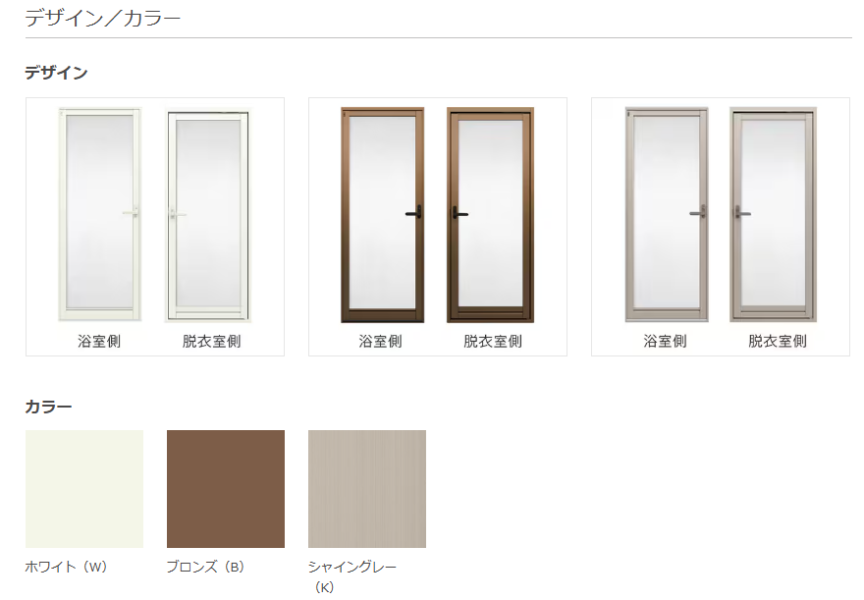 リクシル浴室ドア　開き戸